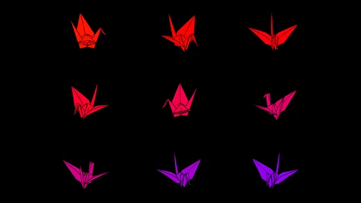 9 Rotating Rainbow Cranes