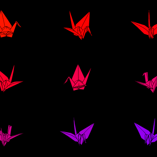 9 Rotating Rainbow Cranes