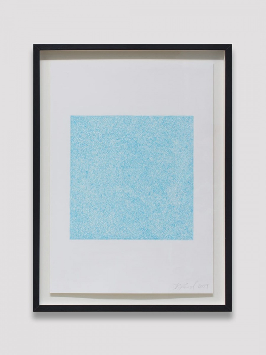 Cyan scribble filling a white square