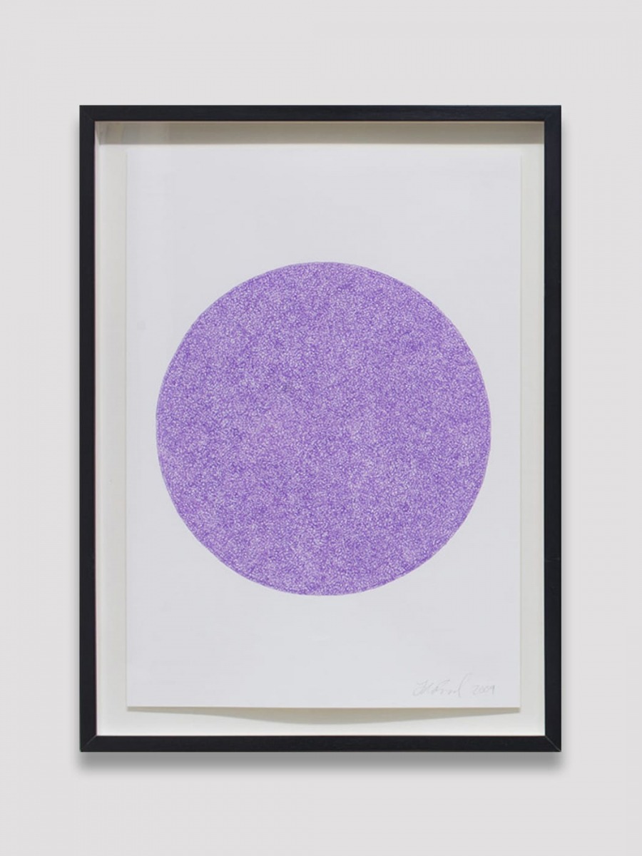 Purple scribble filling a white circle