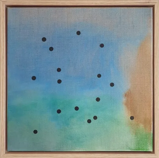 Untitled (16 black dots on multicolour)
