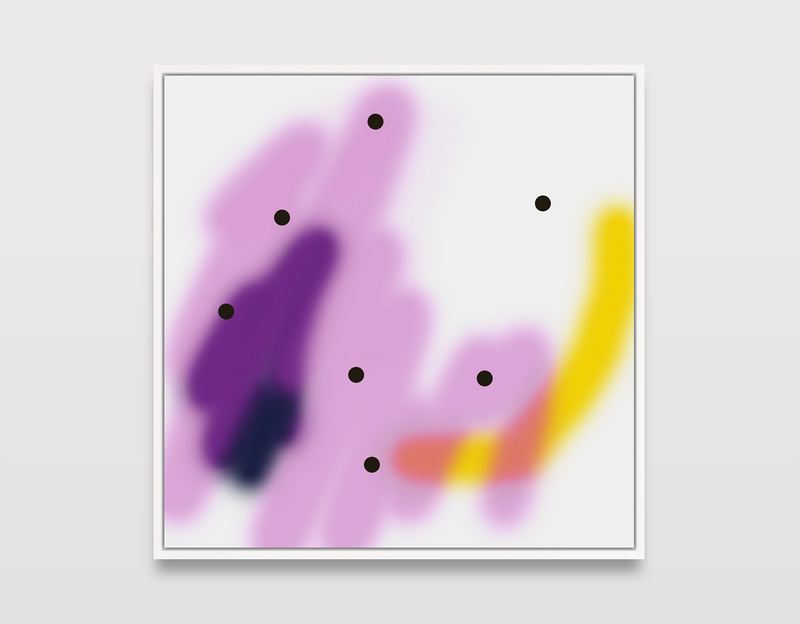Untitled (7 black dots on multicolour)