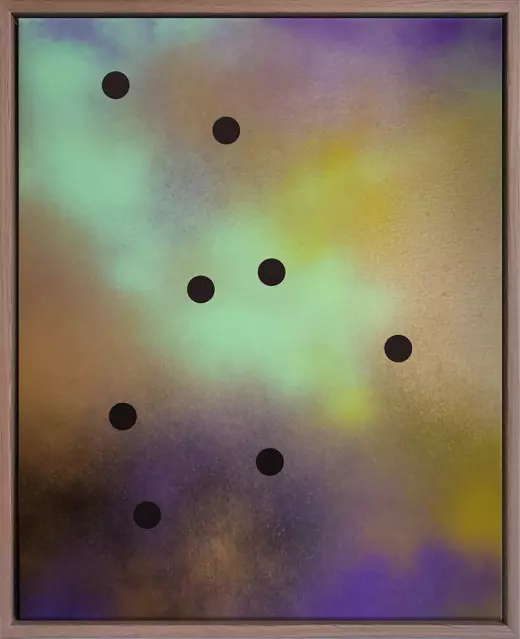 Untitled (8 black dots on multicolour)