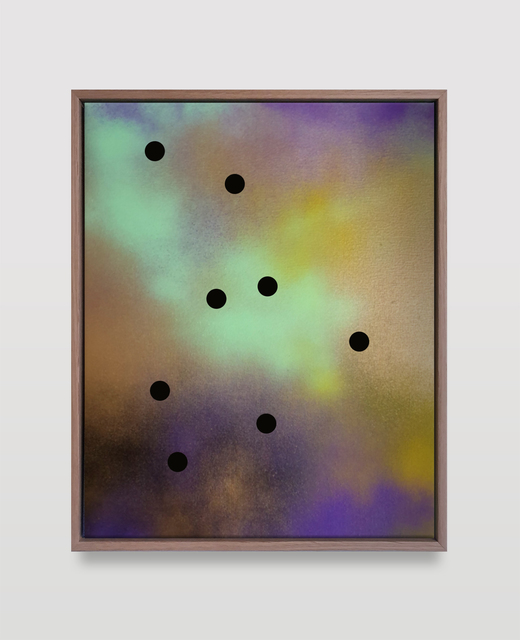 Untitled (8 black dots on multicolour)