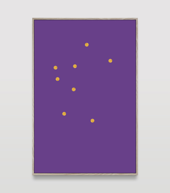 Untitled (8 gold dots on purple)