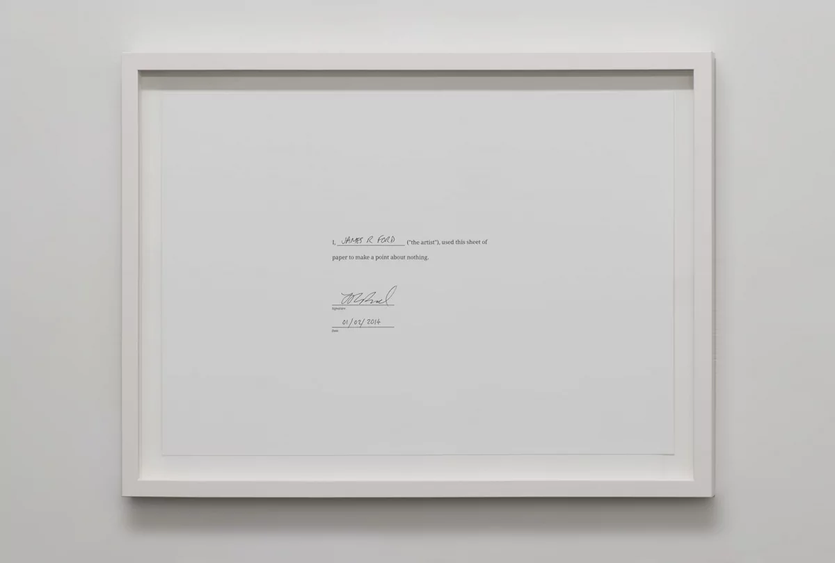 Using a sheet of paper to make a point about nothing